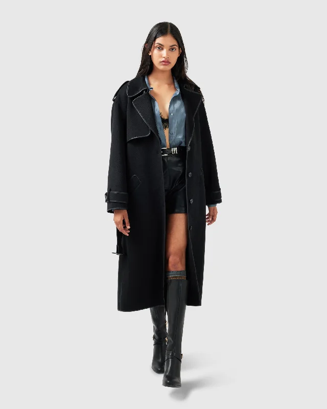 Easygoing Fashion Million Reasons Belted Coat - Black