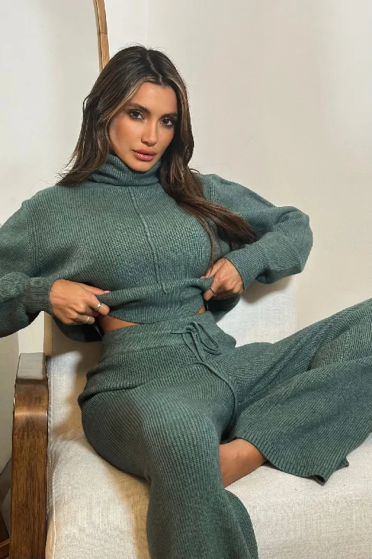 Warm Chic Gallienne Knit 2-Piece Set - Teal