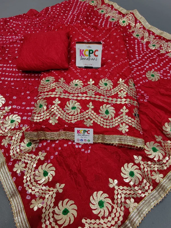 Fashion Comfort KcPc Art Silk Bandhani Gotapatti Salwar Suit KML
