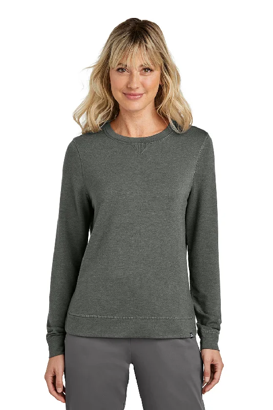 Comfortable Tops TravisMathew Womens Long Weekend Crewneck Sweatshirt - Heather Dark Grey
