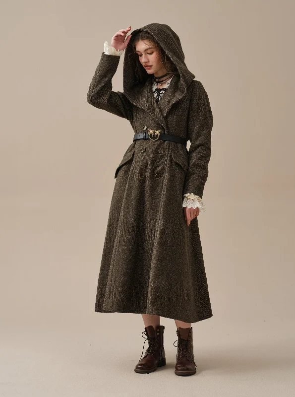 Effortless Looks Trista 24 | 100% twill wool hooded coat
