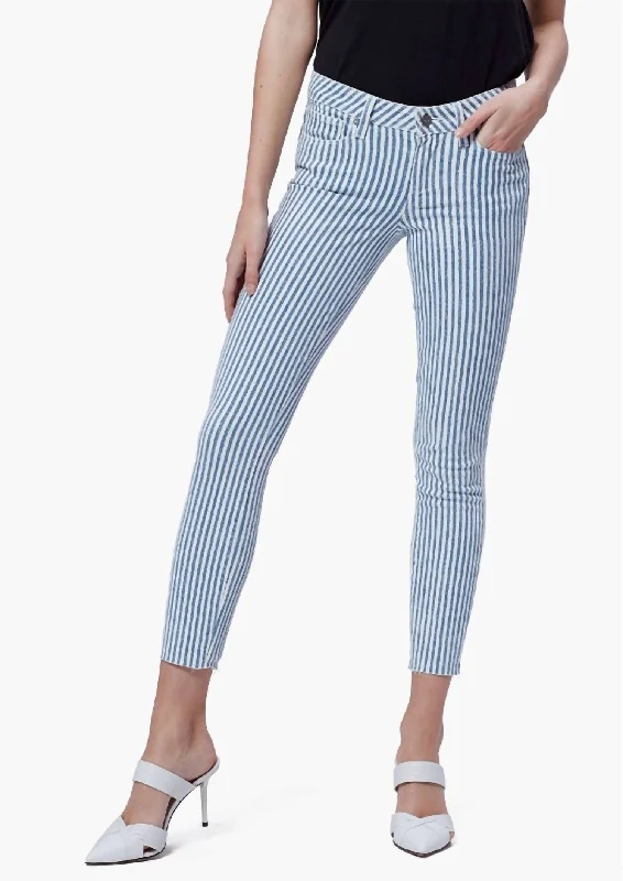 Cozy Lounge Wear Verdugo Ultra Skinny Jeans In White/navy