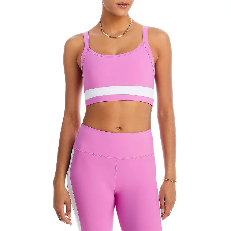Cozy Apparel Aqua Womens Striped  Sports Bra