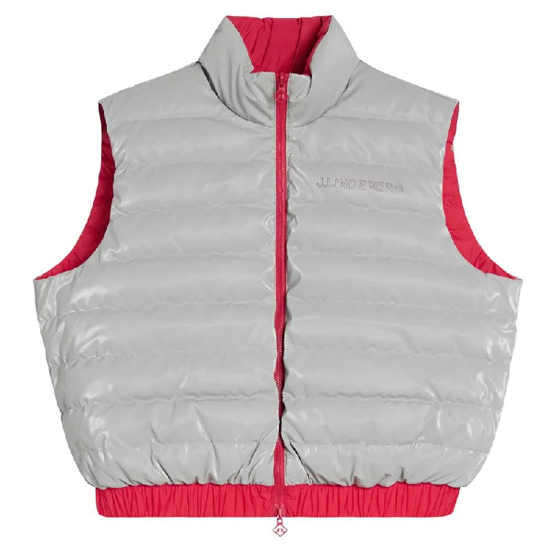 Soft Layers J.Lindeberg Isla Reversible Golf Vest Silver - FW23 Women
