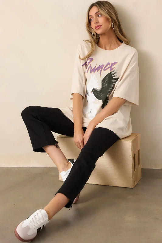 Comfortable Jackets Prince And The Revolution Ivory Oversized Tee