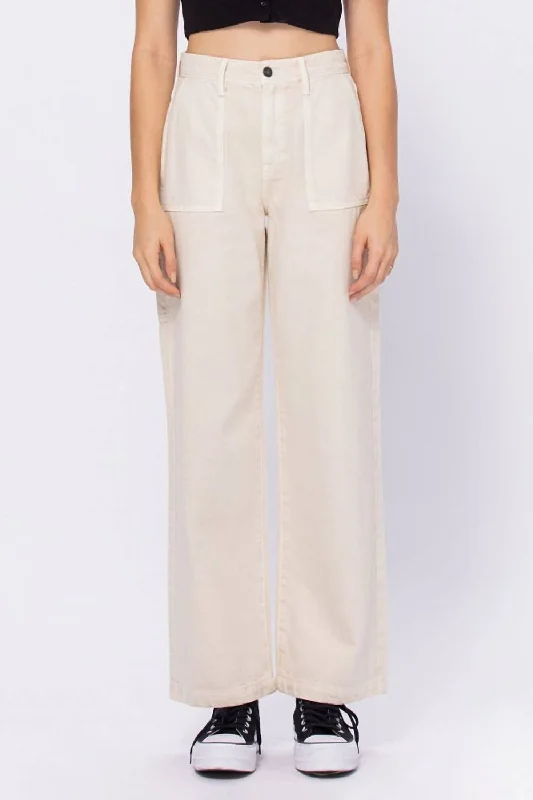 Cozy Outerwear Women's Classic Carpenter Dad Jeans In Stone