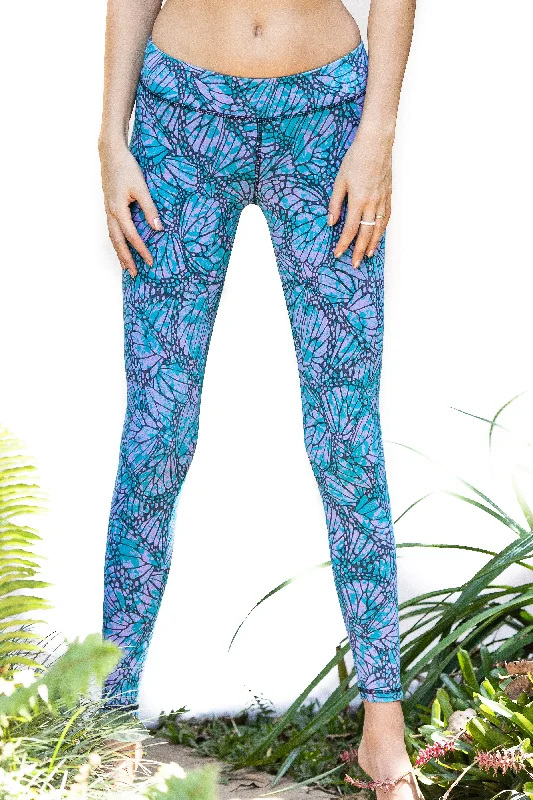 Soft Looks Butterfly Leggings - Turquoise Pink