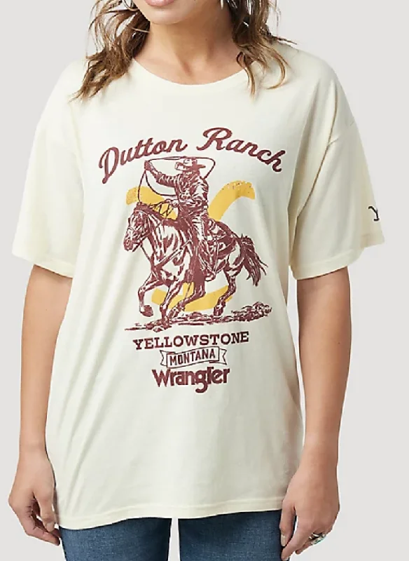 Casual Chic Outfits Women's Wrangler Yellowstone Oversized T-Shirt #112323597