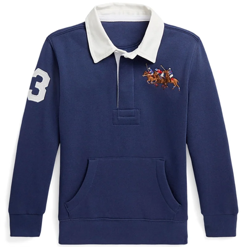 Comfortable Lounge Wear Polo Ralph Lauren Boy Rugby Sweatshirt Newport Navy