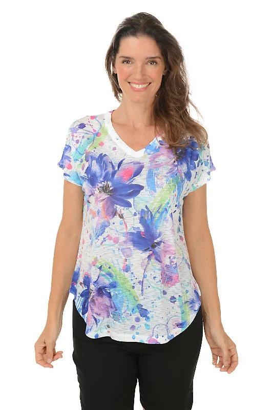 Soft Trends Sophia Short Sleeve Slub Knit Top