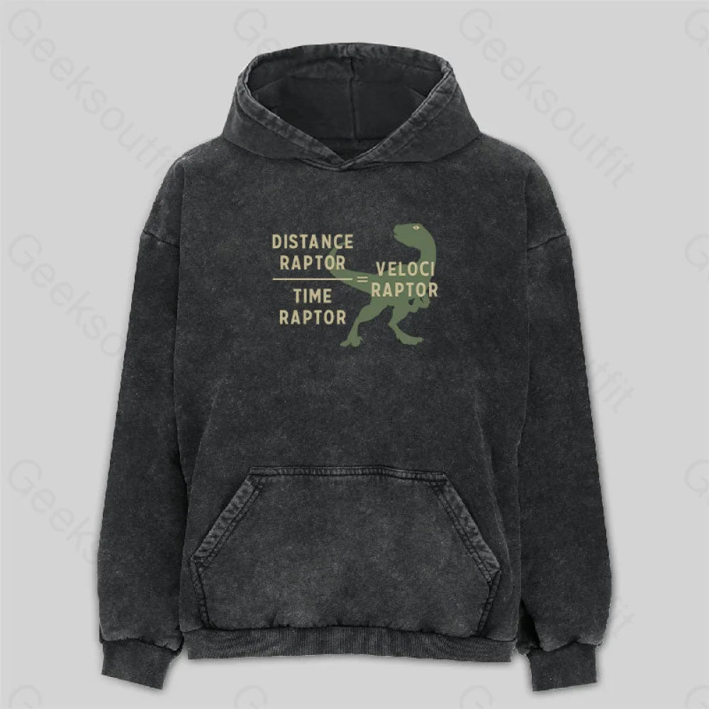Simple Chic Equations Of Motion Science Velociraptor Washed Hoodie