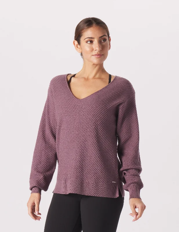 Trendy Layers Luxury Rib Sweater: Berry Wine