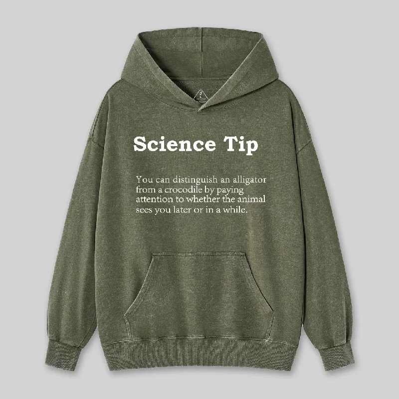 Comfortable Dresses Crocodile Alligator Funny Science tip Washed Hoodie