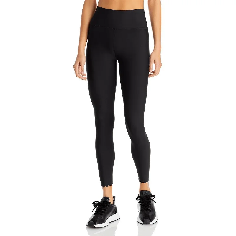 Easygoing Fashion Aqua Womens Scalloped  Athletic Leggings