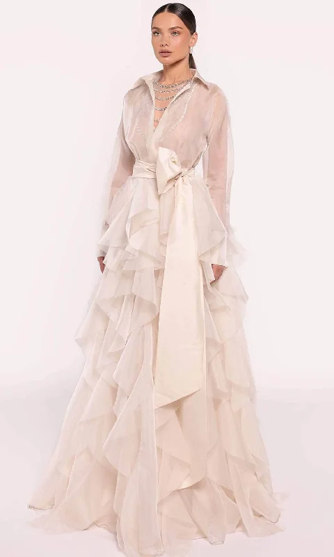 Comfortable Fitwear Tarik Ediz 98836 - Bow Tiered Ballgown
