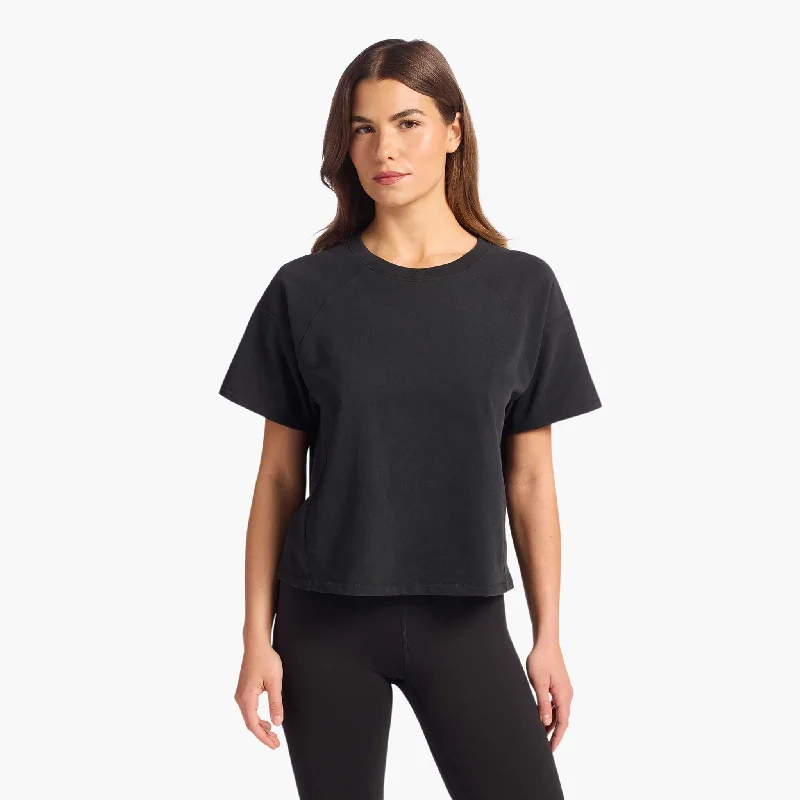 Comfortable Lounge Wear Steady Seamed Tee | Black