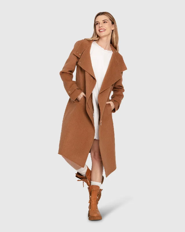 Chic Outfits Envy Me Zipped Coat - Camel