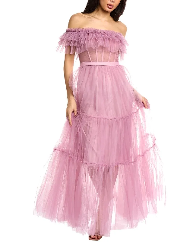Timeless Style BCBGMAXAZRIA Tiered Tulle Evening Dress