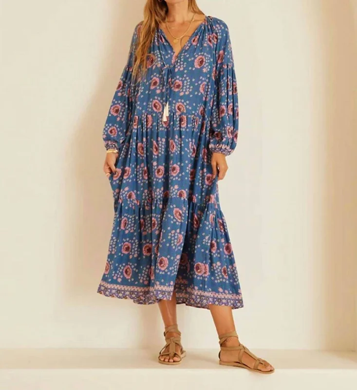 Casual Ease Briana Dress in Vintage Flowers Azure