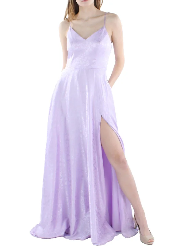 Comfy Layers Juniors Womens Floral Sleeveless Evening Dress