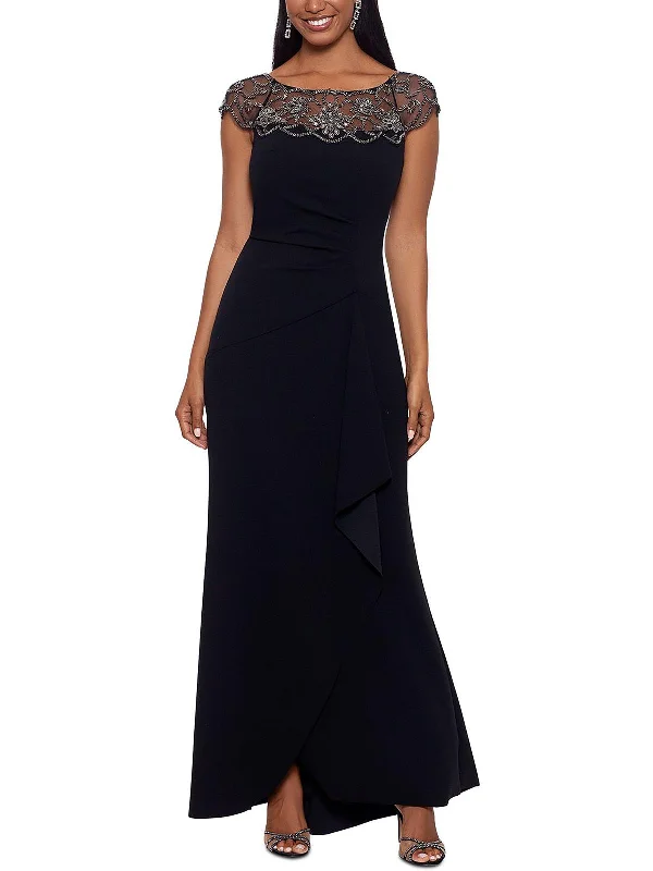 Comfortable Sweaters Petites Womens Beaded Maxi Evening Dress