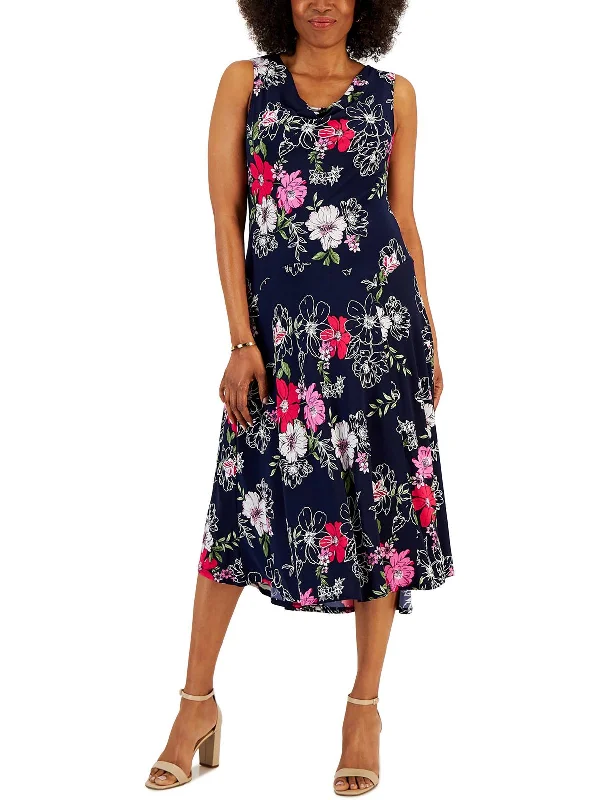 Elegant Casuals Petites Womens Slouchy Long Maxi Dress