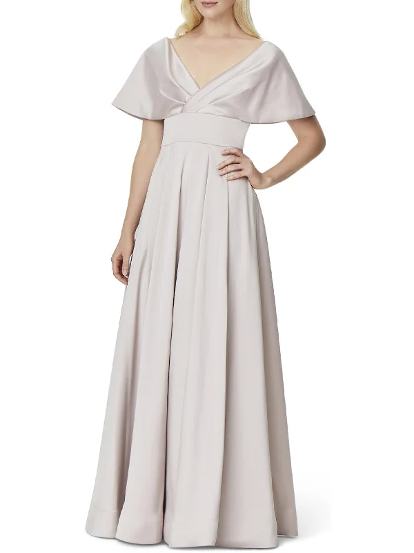 Elegant Casuals Plus Womens Portrait Collar Maxi Evening Dress