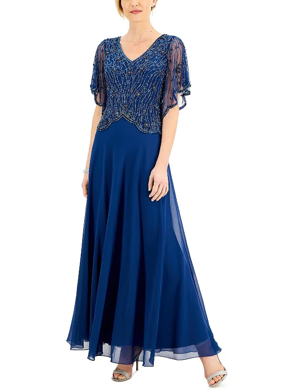 Soft Comfort Wear Plus Womens V-Neck Maxi Evening Dress