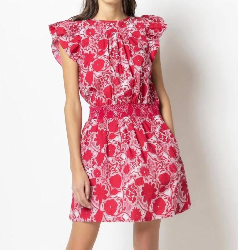 Elegant Fit Smocked Waist Dress in Iceberg