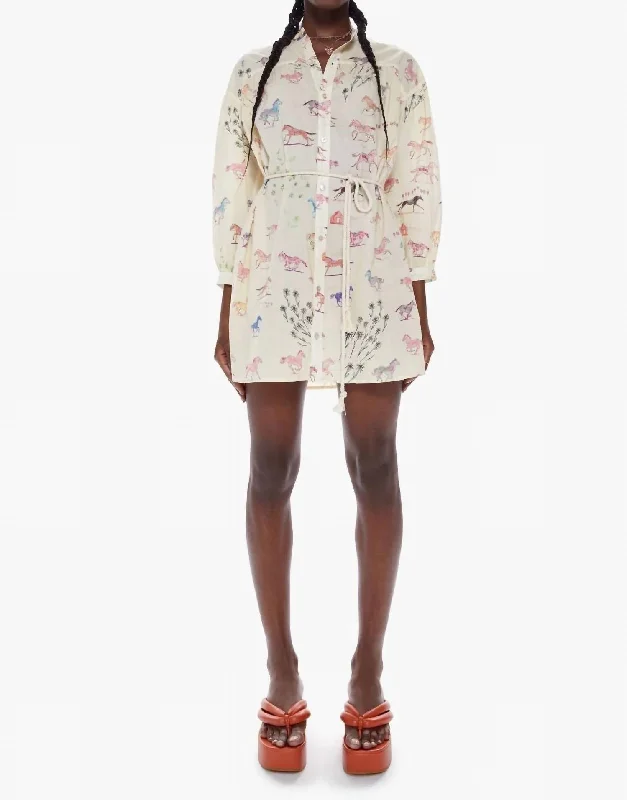 Fashionable Comfort The New To Town Shirt Dress in Goodbye Horses