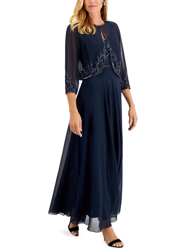 Relaxed Fashion Womens 2 Piece Jacket Evening Dress