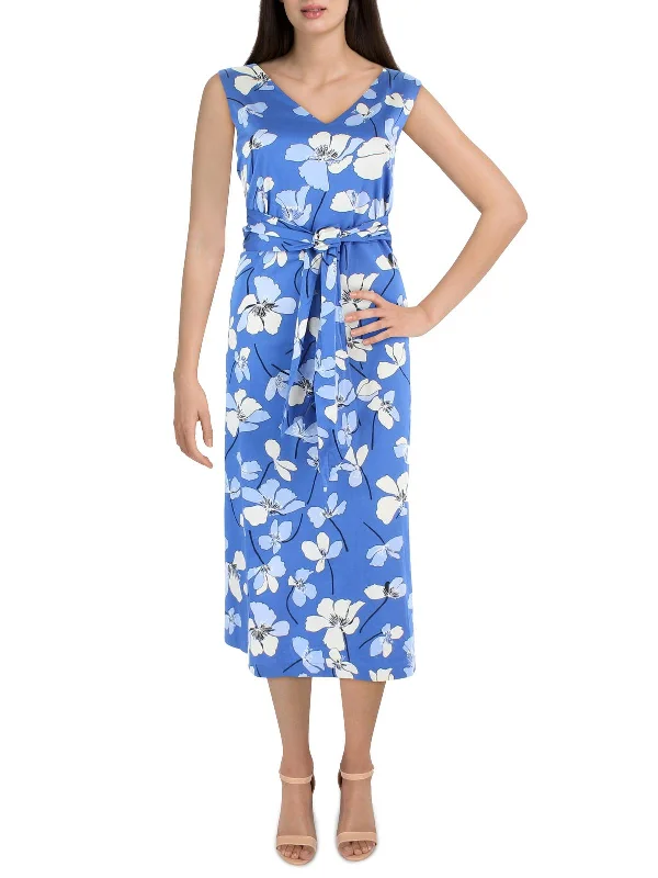 Elegant Dressing Womens Floral Calf Midi Dress
