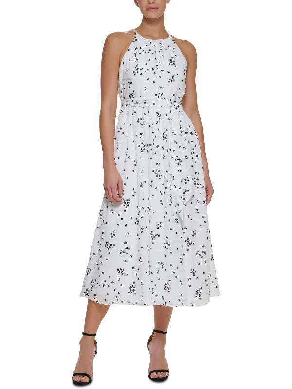Effortless Outfits Womens Flowy Midi Halter Dress