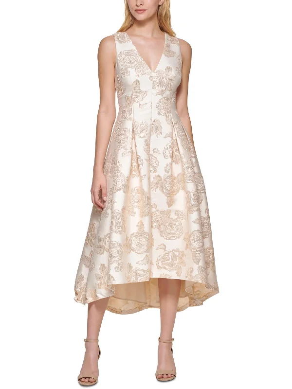 Cozy Lifestyle Womens Metallic Sleeveless Fit & Flare Dress