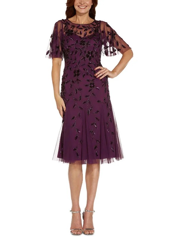 Comfortable Tops Womens Sequined Knee-Length Cocktail and Party Dress