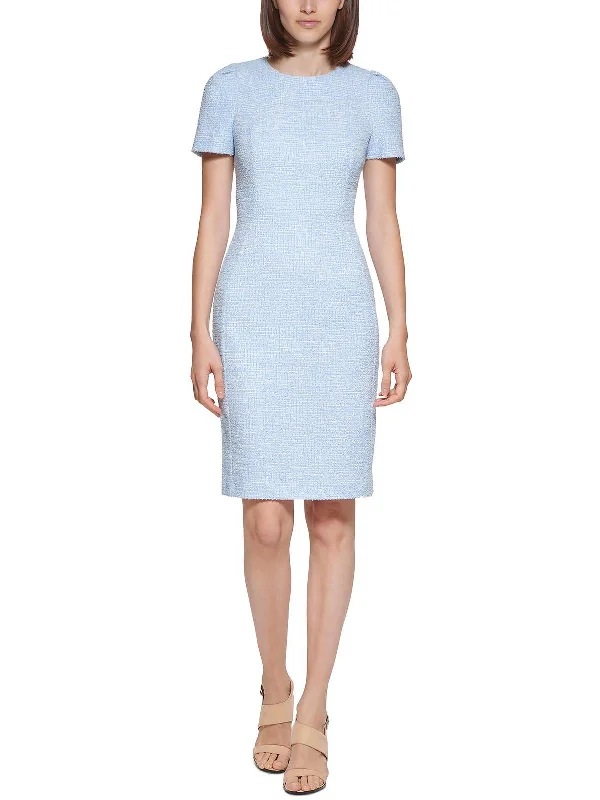 Comfortable Jeans Womens Tweed Knee-Length Sheath Dress