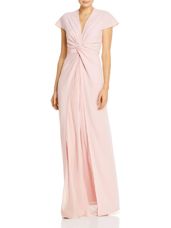 Cozy Chic Wear Womens Twist Front Maxi Evening Dress