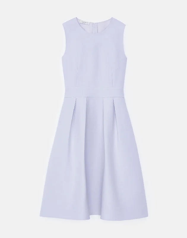 Casual Chic Outfits Wool-Silk Crepe Fit & Flare Dress