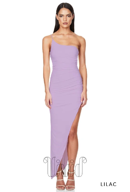 Comfortable Chic Aria One Shoulder Maxi Dress