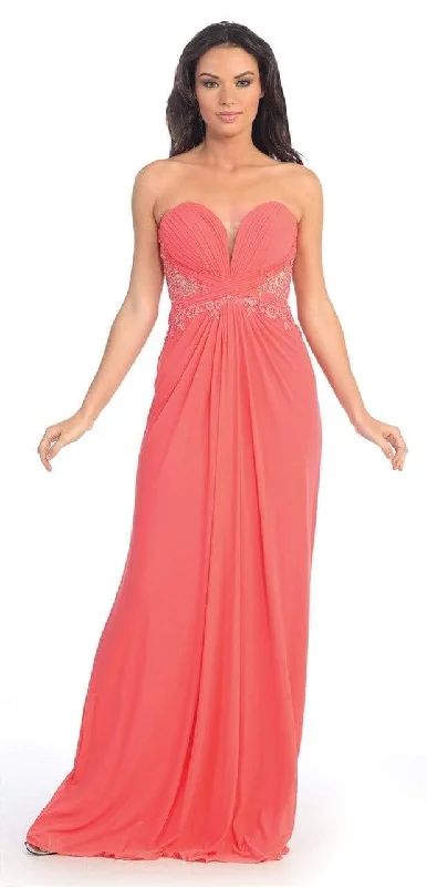 Relaxed Fashion Elizabeth K - GL2016 Embroidered Sweetheart A-Line Dress