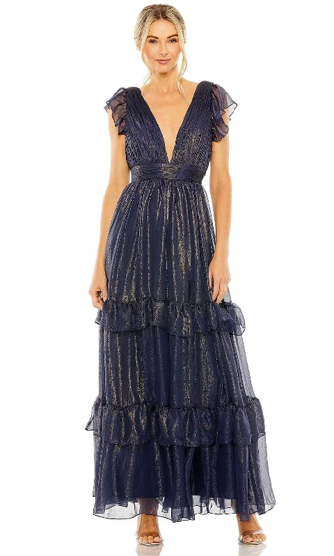 Casual Chic Looks Ieena Duggal 49742 - Tiered Flutter Sleeves A-line Dress