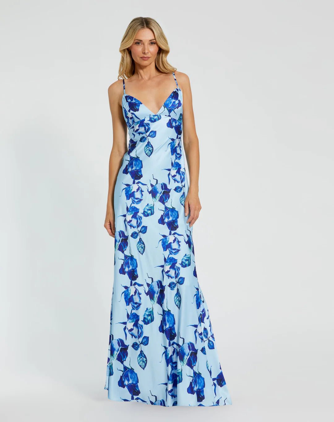 Smart Comfort Wear Ieena Duggal 68336 - Floral Printed Charmeuse Sheath Dress