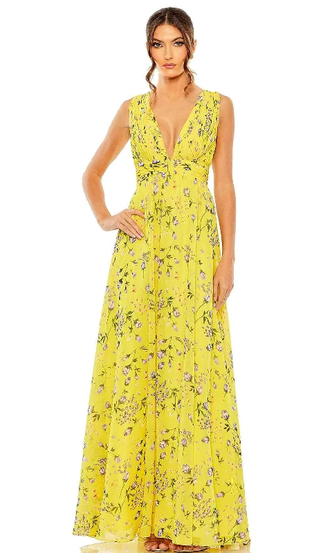 Light Fit Ieena Duggal 56011 - Sleeveless Floral Long Dress