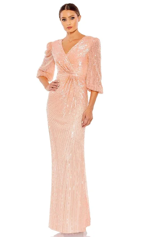 Trendy Dresses Mac Duggal 5614 - Faux Wrap Sequined Evening Dress