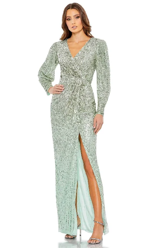 Warm Layers Mac Duggal 5638 - Sequin Long Sleeve Evening Dress