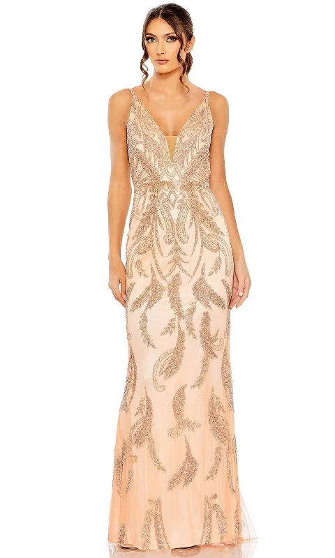 Soft Comfort Wear Mac Duggal 6015 - Sequin Embellished Mesh Inset Sheath Dress