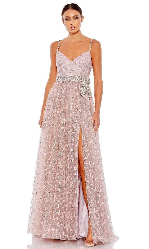 Comfortable Tops Mac Duggal 68050 - Rhinestone Embellished Beaded Sheath Dress