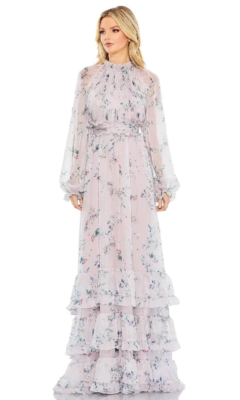 Easygoing Fashion Mac Duggal 68199 - Floral Printed A-line Long Dress