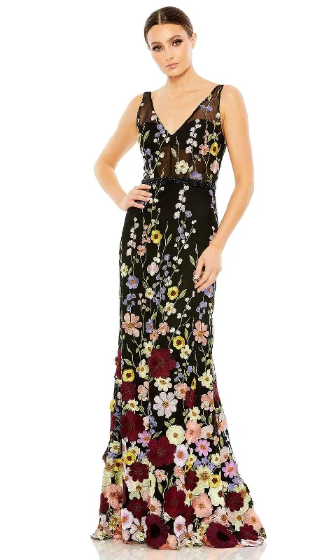 Relaxed Jackets Mac Duggal 68200 - Floral Emboidered Long Dress