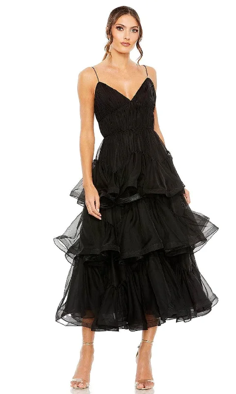 Everyday Outfits Mac Duggal 68411 - Tiered Chiffon A-line Dress